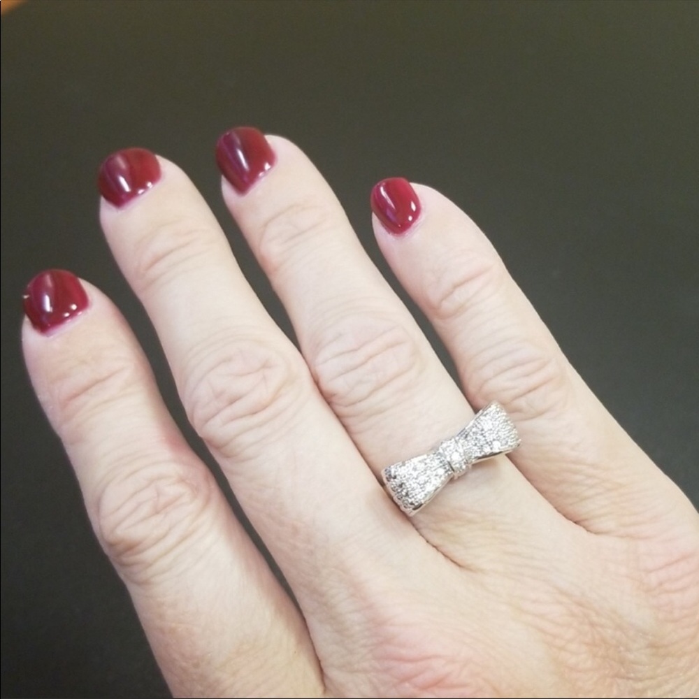 Vintage sterling silver bow ring size 8 - Picture 5 of 5